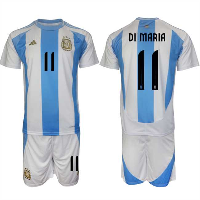 Men's Argentina #11 Di maria White Blue 2024-25 Home Soccer Jersey Suit,We sell and wholesale Men's Argentina #11 Di maria White Blue 2024-25 Home Soccer Jersey Suit on line form chian!